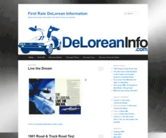 Deloreaninfo.com(Delorean Info) Screenshot