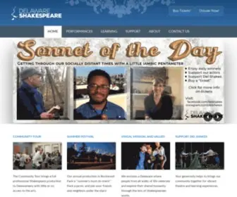 Delshakes.org(Delaware Shakespeare website) Screenshot