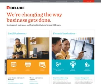 Deluxe.com(Checks and Services for Small Businesses and Financial Institutions) Screenshot