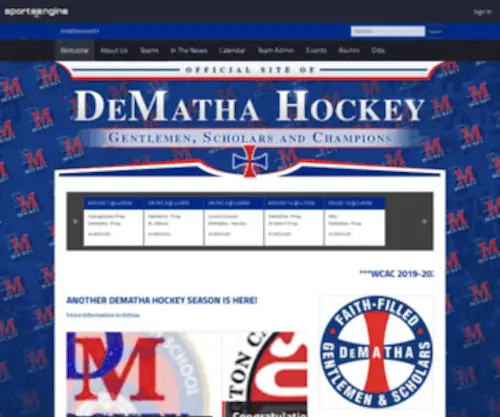 Demathahockey.org(DeMatha Hockey) Screenshot