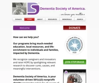 Dementiasociety.org(Dementia Society of America) Screenshot