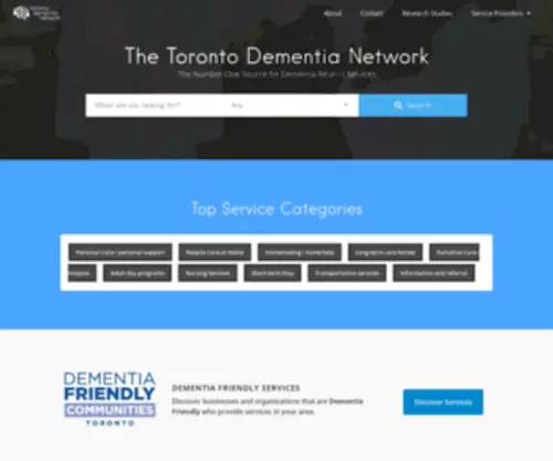 Dementiatoronto.org(Toronto Dementia Network) Screenshot