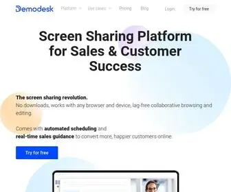 Demodesk.com(Cloud-based screen sharing platform) Screenshot