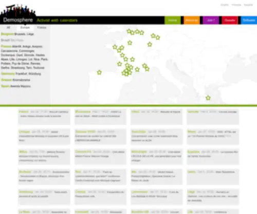 Demosphere.net(Activist web calendars) Screenshot