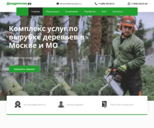Dendroplan.ru(Фирма по спиливанию деревьев в Москве и МО) Screenshot