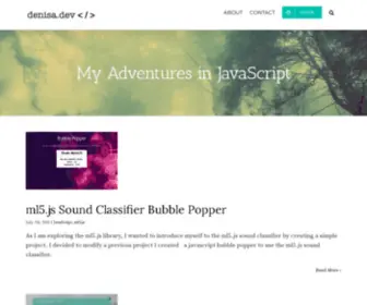 Denisa.dev(A blog by Denisa Marcisovska featuring tutorials on on JavaScript) Screenshot