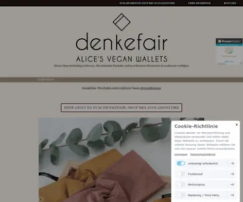 Denkefair.de(// Taschen und Accessoires // fair) Screenshot