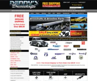 Dennysdriveshaft.com(Dennys Driveshaft and Driveline Parts High Speed High RPM Balanced Steel and Aluminum Drive Shaft Specialist with Free Shipping on parts orders over $99.00) Screenshot