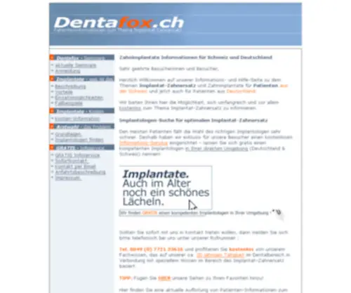 Dentafox.ch(Zahnimplantate Implantat) Screenshot
