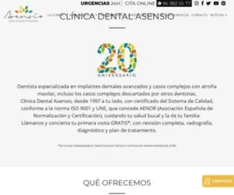 Dentalasensio.com(Dentista especialista en Implantes Dentales y Ortodoncia Invisible (Invisalign)) Screenshot
