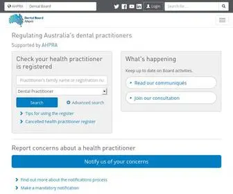 Dentalboard.gov.au(Dental Board of Australia) Screenshot