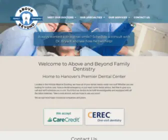 Dentalcenterofhanover.com(Above & Beyond Family Dentistry) Screenshot