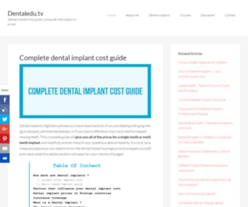 Dentaledu.tv(Dental implant cost) Screenshot