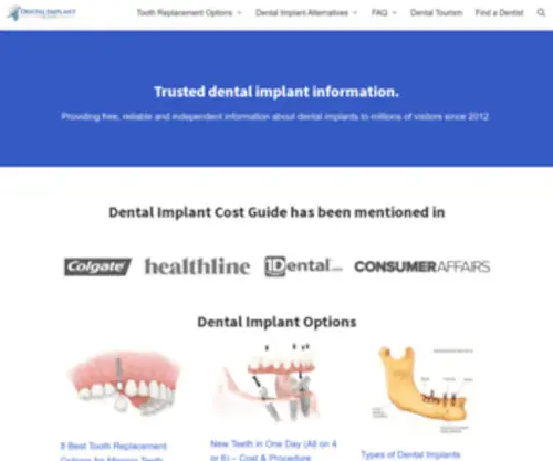 Dentalimplantcostguide.com(Our mission) Screenshot