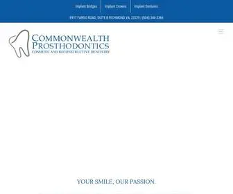 Dentalimplantsrva.com(Commonwealth Prosthodontics) Screenshot