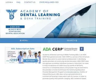 Dentallearning.org(Academy of Dental Learning & OSHA Training) Screenshot