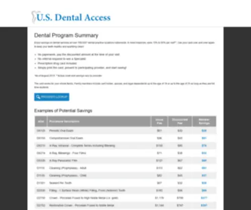 Dentallogin.com(U.S. Dental Access) Screenshot