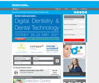 Dentevents.com(Dentevents Global Dental Education and Events Calendar) Screenshot