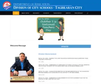 Depedtagbilaran.org(Division of City Schools) Screenshot