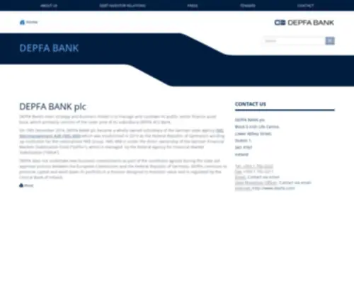 Depfa.com(DEPFA BANK plc) Screenshot