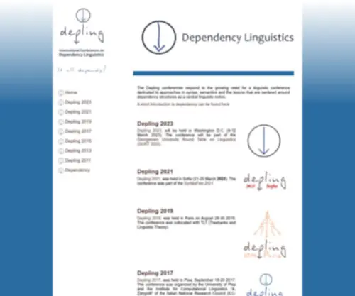 Depling.org(Dependency Linguistics Conferences) Screenshot