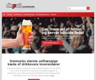 Depot-Danmark.dk(Levering af øl og vand til fest og erhverv) Screenshot