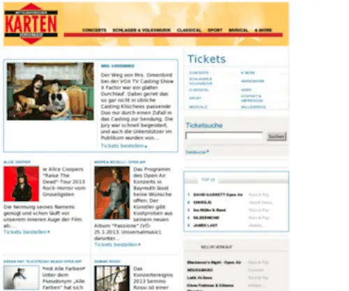 Der-Kartenvorverkauf.de(Mittelbayerische Zeitung) Screenshot