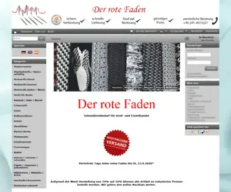 Der-Rote-Faden.de(Hochwertiger Schneidereibedarf und Bekleidungsstoffe) Screenshot