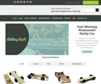 Derbydust.com(Pinewood Derby Car Kits) Screenshot