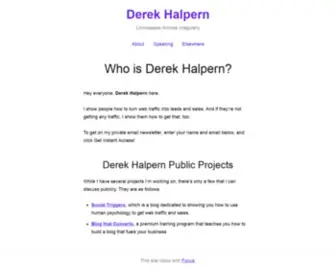 Derekhalpern.com(Unmissable Articles Irregularly) Screenshot