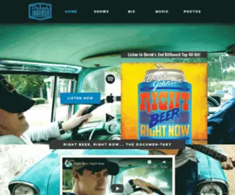 Derekjohnsoncountry.com(Home of Derek Johnson Country Artist whose single "Right Beer Right Now") Screenshot