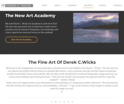 Derekwicks.com(Wildlife Art and Nature Artist Derek C) Screenshot