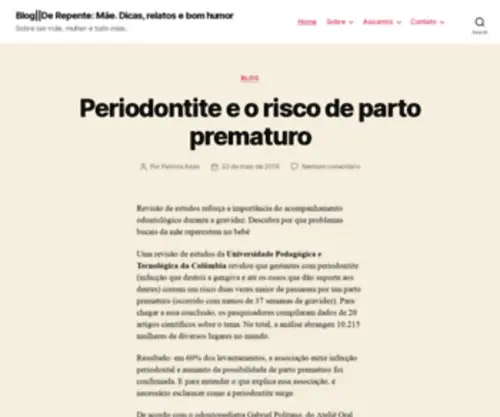 Derepentemae.com.br(Mãe) Screenshot