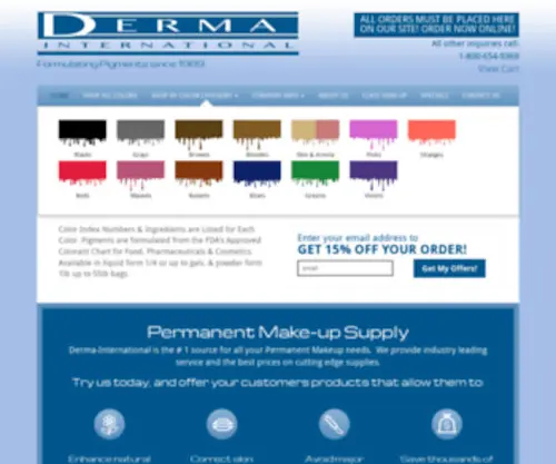 Derma-International.com(Permanent Cosmetics Distributor) Screenshot