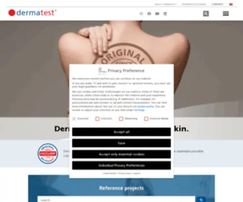 Dermatest.com(Hautschutz Testsiegel) Screenshot