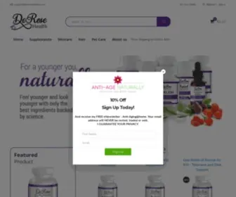 Derosehealth.com(Health Supplements & Skin Care Products) Screenshot