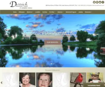Derrickfuneralhome.com(Funeral Home in Lake Geneva WI) Screenshot