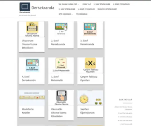 Dersekranda.com(İlkokul düzeyi etkileşimli ve pdf etkinlikler) Screenshot