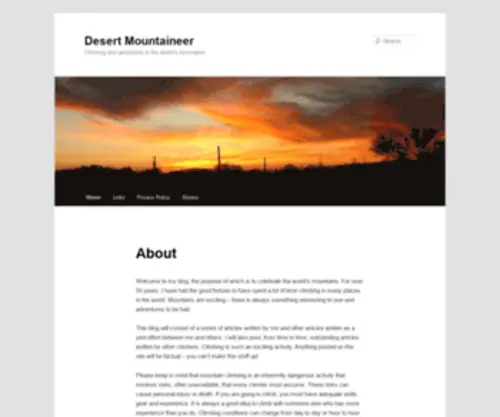 Desertmountaineer.com(Desert Mountaineer) Screenshot