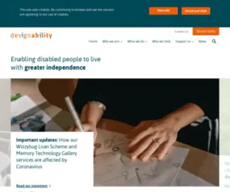 Designability.org.uk(We are a charity) Screenshot