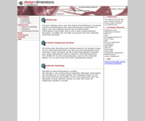 Designdimensions.at(Webdesign Internet Marketing CMS Systme Flash) Screenshot
