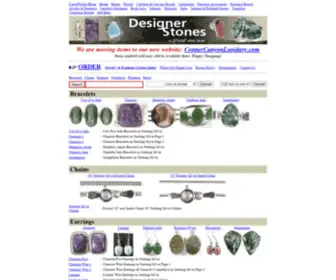 Designerstones.com(Index to Designer Stones Jewelry Jade Fuchsite Charoite Seraphinite Eudialyte Agate Silver Pendants Earrings Rings Bracelets) Screenshot