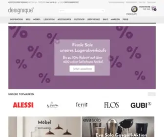Designique.ch(Online-Shop für Designermöbel und Accessoires) Screenshot
