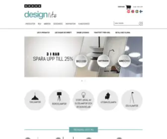 Designlite.se(Hos Designlite hittar du ett stort urval av lampor i alla prisklasser) Screenshot