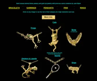 Designsbyslack.com(Gold Animals and Cat Themed Precious Stone Jewelry) Screenshot