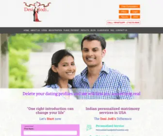 Desijodi.net(Indian matrimony and personal matchmaking services in USA) Screenshot