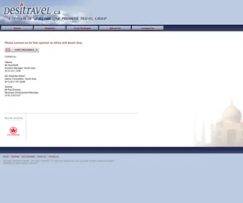 Desitravel.ca(Desitravel Agency) Screenshot