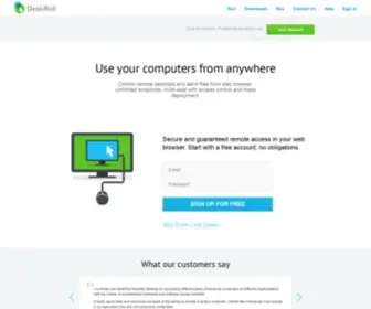 Deskroll.com(Web-based Remote Desktop Software for Remote Access and Management PC and Mac) Screenshot