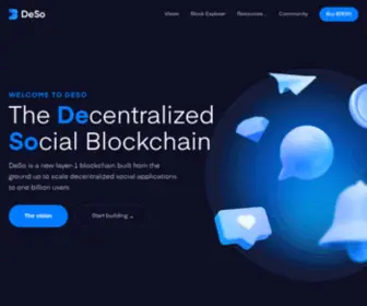 Deso.org(The Decentralized Social Blockchain) Screenshot