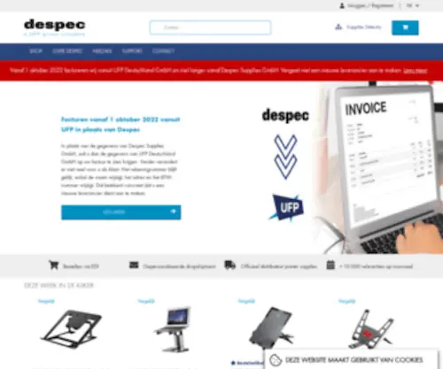 Despec.be(Despec is officieel distributeur printersupplies zoals inkt & tonercartridges) Screenshot